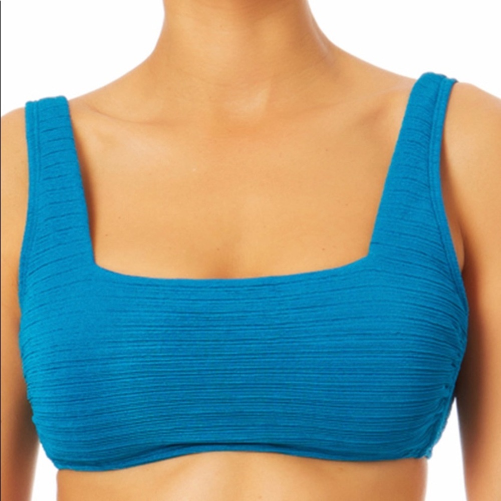 New w/ TAGS TeAl Ribbed BiKiNi top womens Medium 8/10 Large  12/14  size 3x  XXL